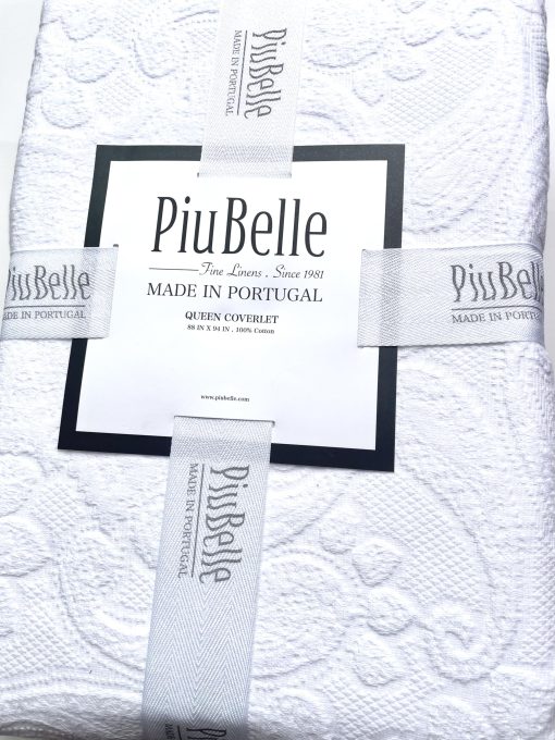 HOME GOODS Piubelle Piu Belle Portugal 100% Algodon- Colcha de Cubierta de Cama, Ligera y de Lujo de Hotel, con Texturas de Patrones Elevados (Queen (Estandar de EE.UU.), Catia), Blanco - Imagen 2