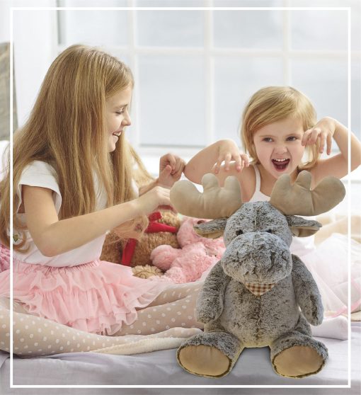 Almohada de Peluche de Alce DolliBu Tamano - Almohada de Animal Super Suave para Ninos, Companero de Siesta Acogedor, Almohada de Suelo para Ninos y Ninos Pequenos, Almohada de Abrazo Gigante, Almohada de Cuddle de Viaje para Ninos - 18 Pulgadas - Imagen 6