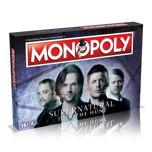 Juego de Mesa Monopoly Sobrenatural de Winning Moves, unete a los Hermanos Winchester Sam y Dean, Avanza al Vampiro y al Hombre Lobo y Comercia Tu Camino hacia el exito, para Mayores de 16 anos