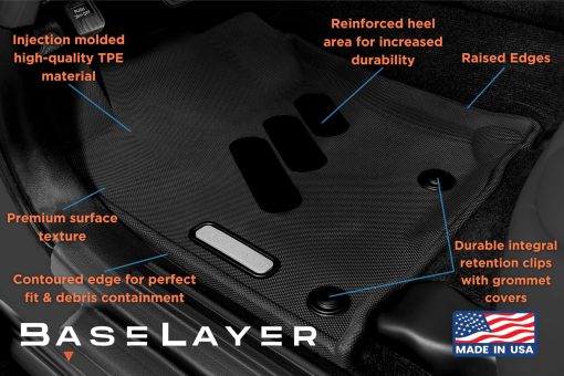 Tapetes de piso delanteros BaseLayer para Toyota 4Runner (2013-2024) & Lexus GX 460 (2014-2023) - Ajuste personalizado, Tapetes impermeables, Duraderos para todo clima - Hechos en EE. UU. (Rojo) - Imagen 2