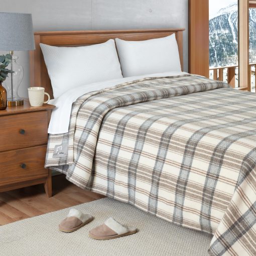Manta Poyet Motte Tahoe 450GSM 90% Lana Virgen / 10% Acrilico, Peso Pesado, Lavable a Maquina (Taupe, King (Estandar de EE.UU.)) - Imagen 6