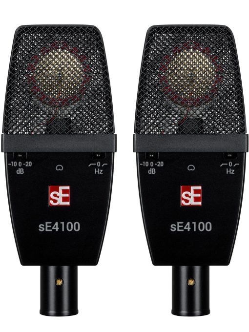 Par de microfonos de condensador de diafragma grande sE Electronics SE4100-PAIR emparejados de fabrica con montaje y estuche