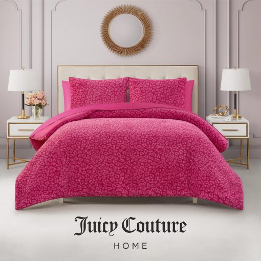 Juego de Edredon Juicy Couture Hot Pink Cheetah Feathered Full/Queen - 3 Piezas - Imagen 6
