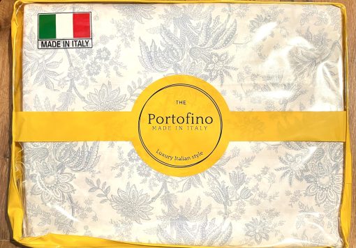 Juego de sabanas de 4 piezas Portofino Italy Home Luxury Collection 200tc 100% algodon-Calidad hotelera Percale Fresco y ligero, transpirable y que absorbe la humedad (Queen (Estandar de EE. UU.), Caterina), Blanco