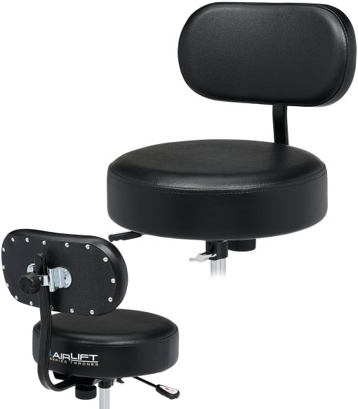 Banqueta DW CP9100AL Serie 9000 de Alta Resistencia con Elevacion de Aire y Asiento Redondo, Negro - Imagen 6