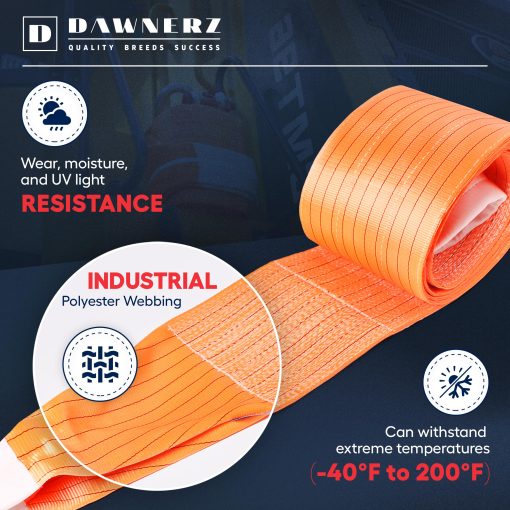 Cuerda de Remolque Resistente 20 pies 200000 lbs - Dawnerz Cuerda de Remolque 6 m 100 Toneladas Estadounidenses para Camion Autobus y Tractor - Imagen 2