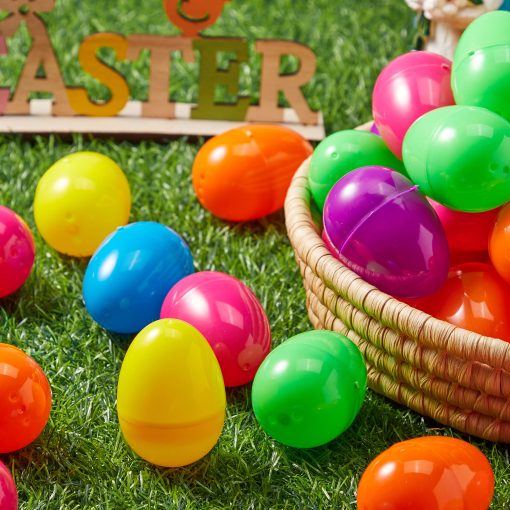 JOYIN 1000 PCS 2.3" Huevos de Plastico para Pascua, Huevos de Plastico Coloridos y Brillantes para Rellenar, Caza de Huevos de Pascua, Rellenar Regalos, Favores de Fiesta, Regalos de Canasta de Pascua, Premios de Aula - Imagen 8