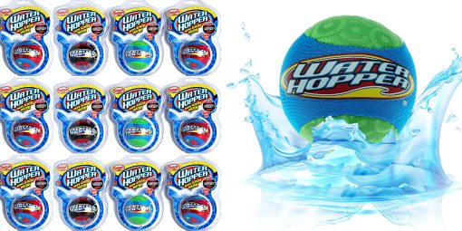 Pack de 12 JA-RU Water Hopper Ball Toy - Pelota de salto de agua (12 unidades), bola saltarina de agua. Bolas de agua para la piscina y para jugar en la playa. Pelotas saltarinas acuaticas. Incluye una pegatina 880-12s