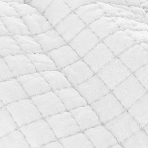 Set de Edredon Texturizado de Algodon Todo-El-Ano de Nate Home by Nate Berkus | Ropa de Cama Transpirable y Comoda de mDesign - Tamano Completo/Queen - 1 Edredon/2 Fundas de Almohada, Nieve (Blanco)