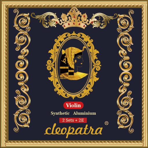 Cleopatra Cuerdas de Violin Hechas a Mano: Paquete de 2 + 2 Extra E. Nucleo Sintetico, Calibre Mediano, Extremo Bola, 1/16