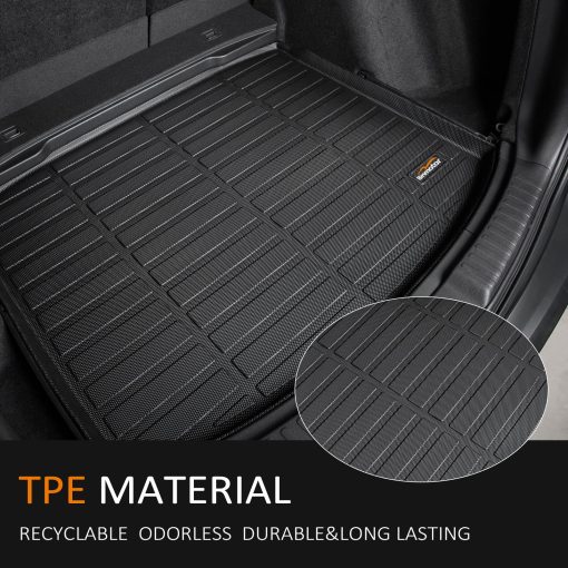 Tapetes para Piso All Weather para Nissan Rogue 2014-2020 (No es compatible con modelos Rogue Sport/Hybrid/Select/7 Asientos), Juego Completo de 1ra y 2da Fila, Tapetes de Auto Resistentes a la Intemperie - Accesorios Rogue Negro - Imagen 8