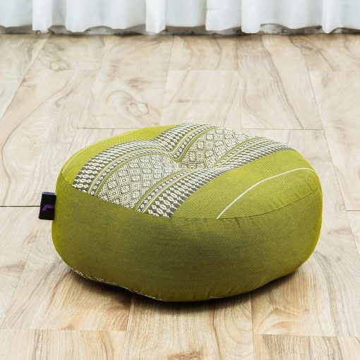 Set de cojin de meditacion Leewadee - 1 Almohada pequeña de yoga Zafu y 1 colchoneta enrollable Zabuton pequeña rellenas de Kapok, Verde - Imagen 5