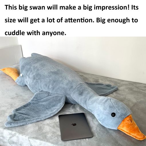 Peluche de ganso gigante Tanha, Ganso de peluche de 6 pies, Lindo peluche de ganso gris suave, Regalo de peluche de pato para novia, ninos o mejor amigo (75 pulgadas, 190 cm) - Imagen 6