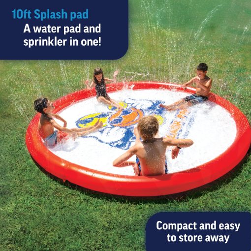 WOW Sports - Gran Super Splash Pad - Piscina Inflable de 10 Pies de Diametro con Rociador de Agua - Diversion para Ninos y Adultos - Accesorio para Fiestas de Verano en el Patio Trasero - Imagen 2