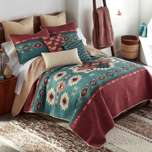 Juego de Ropa de Cama Queen Donna Sharp - 3 Piezas - Juego de Colcha Apache Southwest con Colcha Queen y Dos Fundas de Almohada Estandar - Lavable a Maquina - Imagen 2