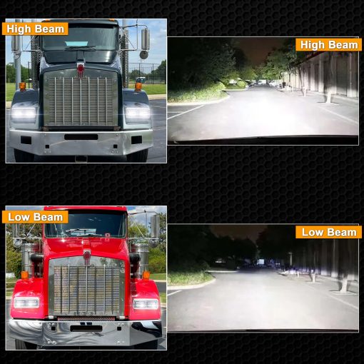 Faros LED FNGET 4pcs 4x6 con Haz Alto/Bajo DRL Blanco Flecha Secuencial de Giro ambar Reemplazo Compatible con Kenworth Peterbilt Oldsmobile Cutlass - Imagen 6