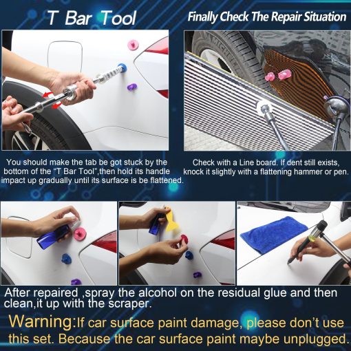 Anyyion 98pcs Kits de Reparacion de Abolladuras sin Pintura,Herramientas de Reparacion de Abolladuras de Carro Kit de Eliminacion de Granizo para Abolladuras de Carro & Removedor de Abolladuras（Juego de Inicio Completo） - Imagen 7