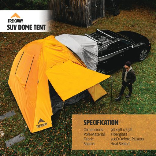 Tienda de campana instantanea Trekway SUV Dome w/Attachment | 9' x 9' | Capacidad para hasta 7 personas | para SUV | Crossover | Minivan - Imagen 2