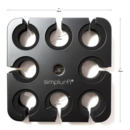 Soporte Multi Microfono Simplurfi Para Soporte de Microfono - Bandeja Cuadrada para hasta 8 Microfonos Organizador y Exhibidor en Escena - Incluye 8 Anillos Antivuelco - Imagen 4
