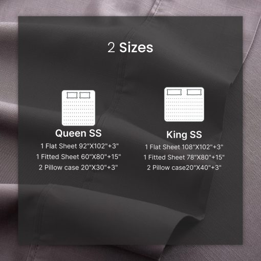 Juego de Sabanas de Bambu y Lino Nueva Temporada Tamano Queen 80% Bambu 20% Lino - 4 Piezas - Sabana Ajustable de Bolsillo Profundo de 15" Sabana Plana 2 Fundas de Almohada (Queen, Gris Ceniza) - Imagen 7