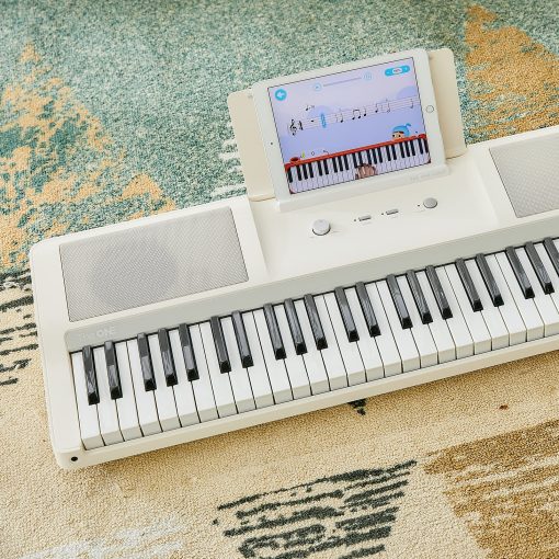 Teclado Piano THE ONE, 61 Teclas para Principiantes/Profesionales, Piano Electrico con Teclas Iluminadas, Soporte de Musica y Aplicacion de Piano, Compatible con USB MIDI/Audio/Microfono/Auriculares/Pedal Sustain - Imagen 7