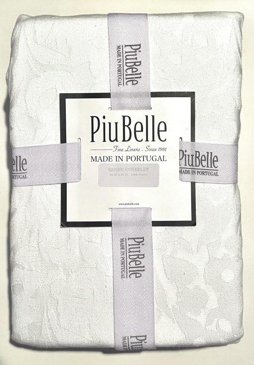 Colcha Edredon Texturizada de Matelasse de Lujo para Hotel, Todas las Estaciones, Ligera, 100% Algodon Portugal Piubelle Piu Belle (Tamano Queen (Estandar de EE. UU.), Fantasia), Blanco