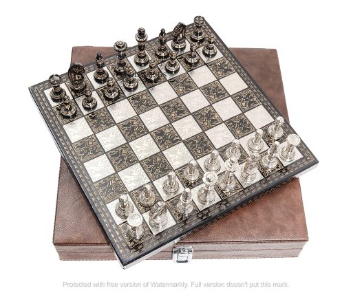 Juego de Ajedrez de Metal de Laton Premium Blessings Decor con Piezas de Ajedrez de Laton Hombres con Caja Complimentary Gratis - Imagen 2