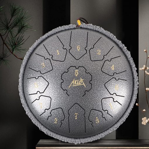 AKLOT Steel Tongue Drum - 12 Pulgadas 13 Notas - Instrumentos de Percusion - Tambor Hand Pan con Libro de Musica, Mazos de Tambor y Bolsa de Transporte - Imagen 8
