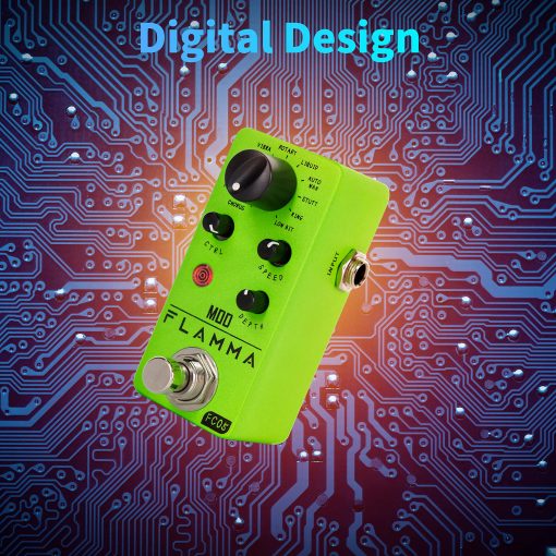 Pedal de Modulacion Mini FLAMMA FC05 con Chorus Flanger Tremolo Phaser Vibrato Rotary Liquid Autowah Stutter Ring LowBit - Imagen 3