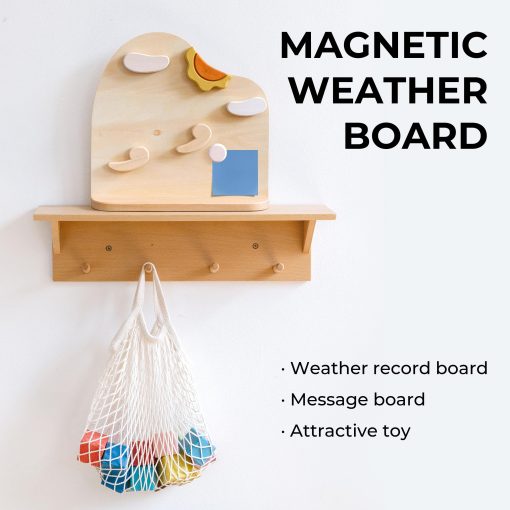 Tablero Magnetico del Clima AVDAR para Ninos, Juguetes del Clima para Ninos Pequenos 1-3, Juguetes de Bloques Magneticos de Madera, Rueda del Clima para Preescolar, Pizarra de Mensajes Diarios - Imagen 2