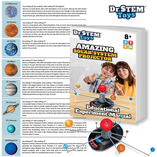 Kit proyector del sistema solar Dr. STEM Toys - Modelo de planetas motorizado para ninos de 8 a 12 anos | Juego educativo de ciencia completo con mas de 50 piezas | Uso en el hogar y en el aula - Imagen 5