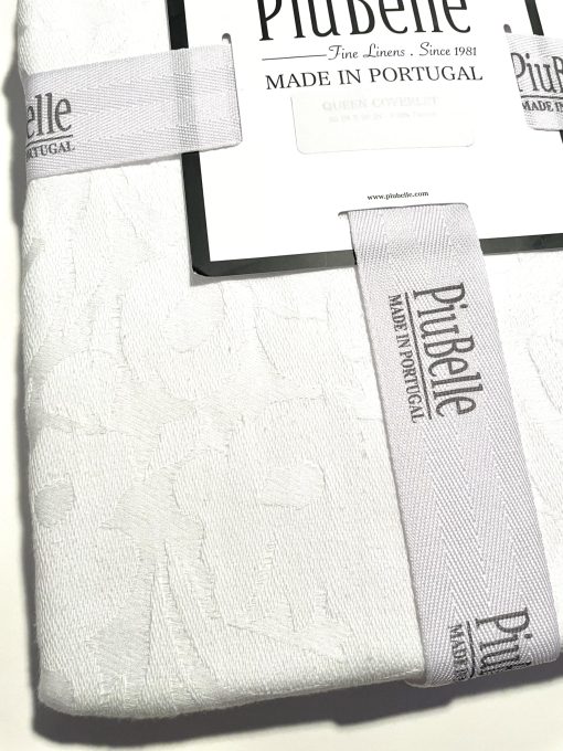 Colcha Edredon Texturizada de Matelasse de Lujo para Hotel, Todas las Estaciones, Ligera, 100% Algodon Portugal Piubelle Piu Belle (Tamano Queen (Estandar de EE. UU.), Fantasia), Blanco - Imagen 2