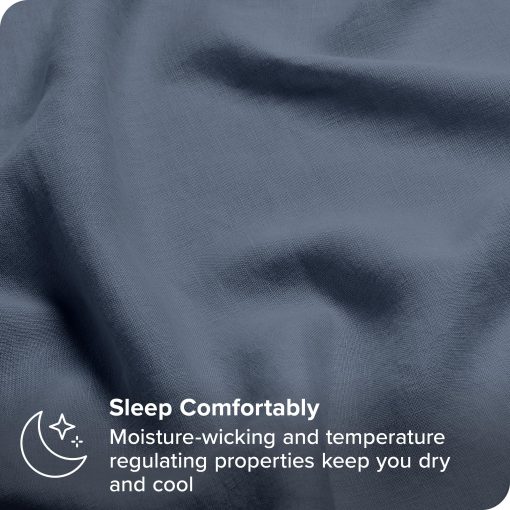 Juego de sabanas completa Bare Home - Sabanas de lino 100% de lujo para cama Full - Bolsillos profundos - Ajuste facil - Juego de 4 piezas - Sabanas y fundas de almohada (Full, indigo) - Imagen 2