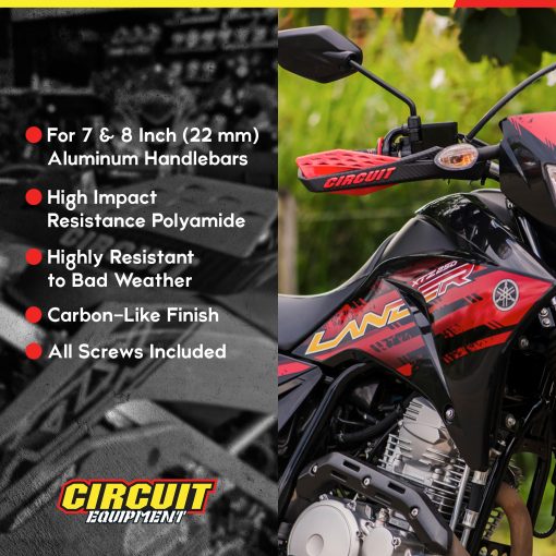 Protectores de Manillar para Motocicleta - Protectores de Manillar Fenix de Alta Resistencia para Cualquier Clima - Protectores de Manillar de Moto de Cross Naranja para Manillares de 7 y 8 Pulgadas con Tornillos - Imagen 5