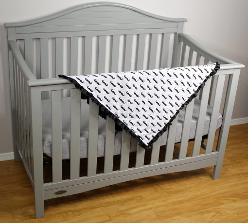 Mantas para Bebe Dear Baby Gear, Bigotes Negros, Minky Negro - Imagen 3