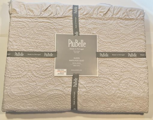 Cobertor Colcha Piubelle Piu Belle Portugal 100% Algodon - Lujo Hotelero Matelasse Todas las Estaciones, Ligero, Textura con Patrones Elevados (Queen (Estandar EEUU), Matilde), Blanco
