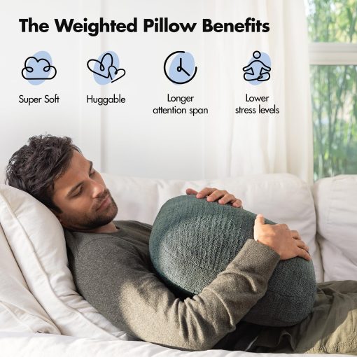 Almohada Ponderada Original para Adultos Quiet Mind - (Grande, Chili Oil, 12 lbs) - Almohada Ponderada para el Cuerpo - Almohada de Enfriamiento Versatil con Alivio del Estres - Almohada Compacta para Abrazar para Adultos - Imagen 4