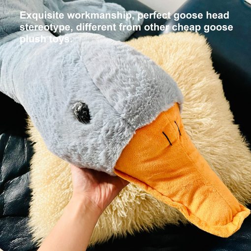 Peluche de ganso gigante Tanha, Ganso de peluche de 6 pies, Lindo peluche de ganso gris suave, Regalo de peluche de pato para novia, ninos o mejor amigo (75 pulgadas, 190 cm) - Imagen 3