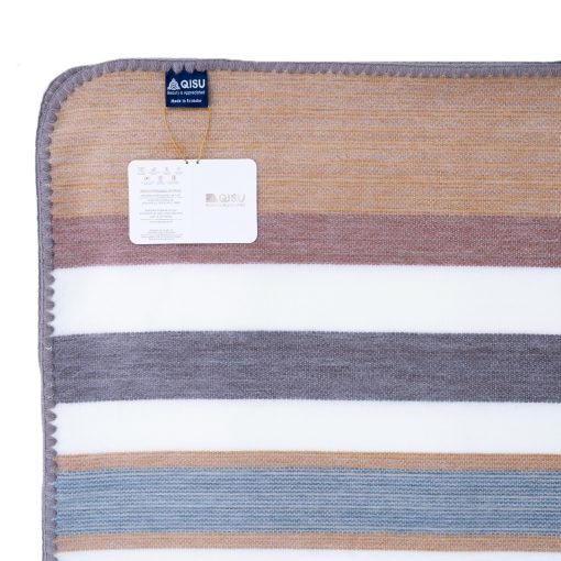 Manta de Lana de Alpaca QISU | Grande, Hermosa, Calida, Variegada | 85 x 65 pulgadas | Ultra Suave, Hipoalergenica y Transpirable | Tela No Picante o Rasposa (Rocas y Arroyos Grises Pastel) - Imagen 5
