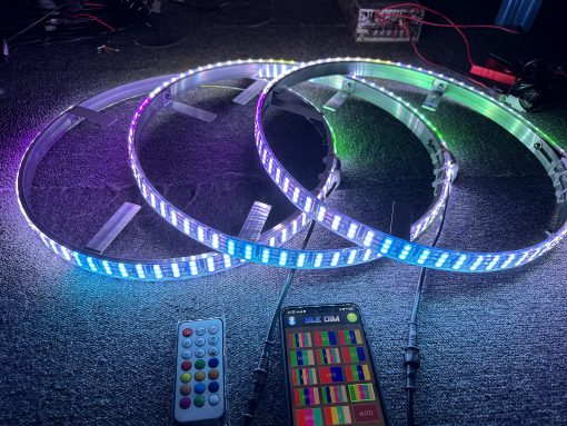 Sando Tech 15.5‘’ Triple Row Dream Chase Color Led Wheel Ring Light Dance Fow Million Colors Shift Rim Light Strobe Tire Light Bluetooth&Remote Ctrl - Compatible with Polaris Slingshot - Imagen 4