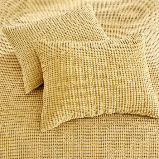 Levtex Home - Mills Waffle - Juego de edredon King/California King - Almohada de Algodon Ocre - Tamano del edredon (106 x 92 pulgadas), Tamano de la almohada (36 x 20 pulgadas) - Imagen 7