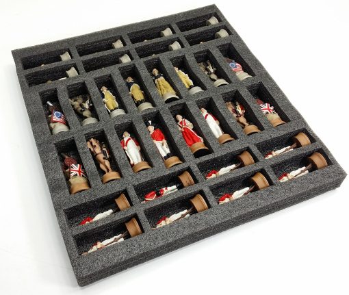 Juego de Ajedrez de la Guerra de Independencia Americana Revolucionaria con Tablero de 16" de marmol sintetico Negro y Rojo - Imagen 3