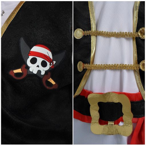 Disfraz Pirata Rojo Deluxe para Ninos de Spooktacular Creations para Halloween Vestirse - M - Imagen 5