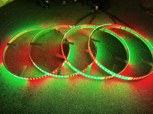 Kit de Luces de Anillo de Rueda LED Triple Fila RGB 15.5'' Dream Chasing con Funcion de Senal de Giro y Freno Bluetooth y Control Remoto IP68 Impermeable para Vehiculos Coche Todo Terreno - Imagen 2