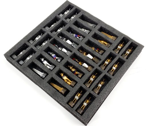 Juego de Ajedrez Egipcio de Anubis HPL en Oro y Plata con Hombres Pintados W / 16" Tablero Jeroglifico - Imagen 5