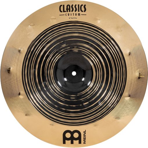 Platillo de China Meinl Cymbals Classics Custom Dual de 18", Acabado Oscuro y Brillante - Hecho en Alemania - para Rock, Metal y Fusion, Garantia de 2 Anos (CC18DUCH)