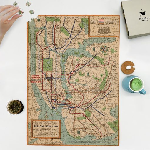 Rompecabezas de 1000 Piezas del Mapa del Sistema del Subterraneo de Nueva York - Mapa del Metro de Nueva York | NY Subterraneo | Rompecabezas para Adultos - Imagen 2