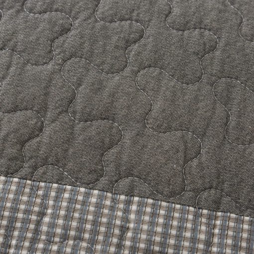 Juego de Edredon de Algodon Madrona 3 Piezas Soul & Lane - Tamano King con 2 Fundas de Almohada, Colcha Cuadrada Moderna y Masculina en Marron y Gris, Ropa de Cama a Rayas Contemporanea para Dormitorio de Hombres - Imagen 4