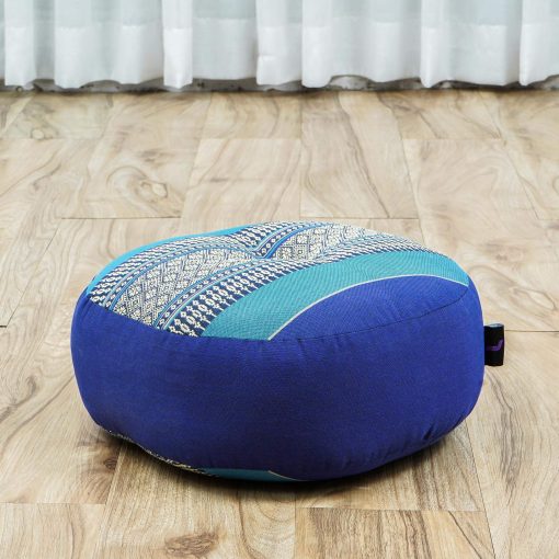 Set de Cojin de Meditacion Leewadee - 1 Cojin Zafu Pequeno y 1 Alfombra Zabuton Pequena Relleno de Kapok, Azul - Imagen 5