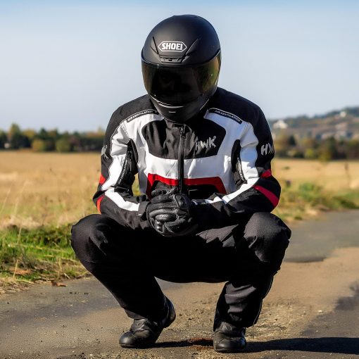 Chamarra de Motocicleta de Textil para Hombre Enduro Dualsport Biker Jacket Transpirable CE ARMORED IMPERMEABLE Rojo 5XL - Imagen 9